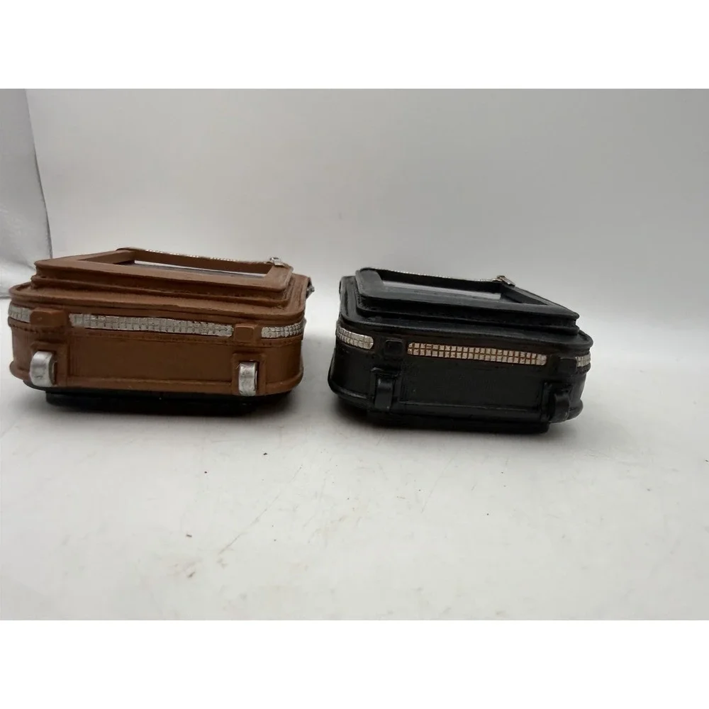 Lot of 2 Russ Desk Innovations Mini Rolling Suitcase 2x2 Photo Frames Luggage